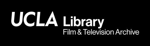 White text in front of a transparent background reads "UCLA Library Film & Television Archive." UCLA is larger and italicized.